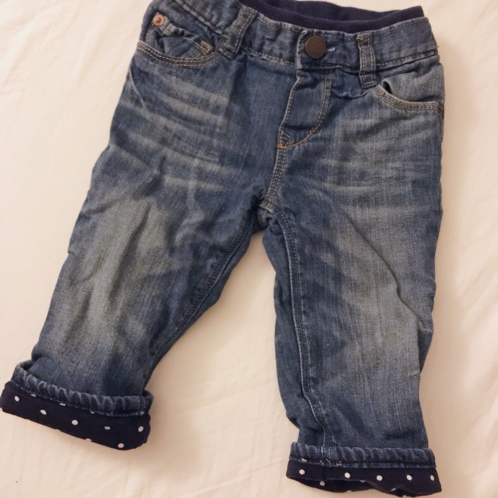 Baby Gap Girls Boyfriend Jeans 12-18months lined.